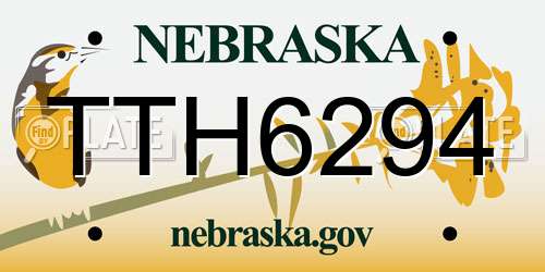 TTH6294 Nebraska License Plate
