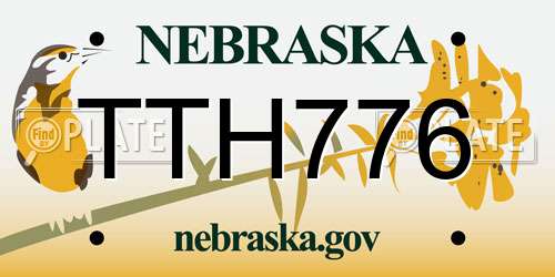 TTH776 Nebraska License Plate