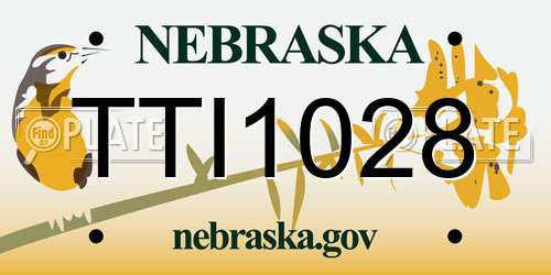 TTI1028 Nebraska License Plate