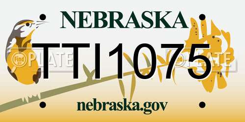 TTI1075 Nebraska License Plate