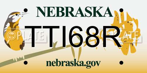 TTI68R Nebraska License Plate