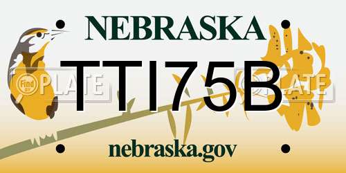 TTI75B Nebraska License Plate