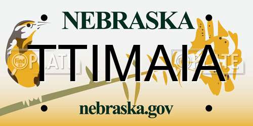 TTIMAIA Nebraska License Plate