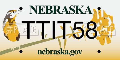 TTIT58 Nebraska License Plate