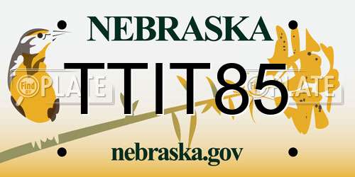 TTIT85 Nebraska License Plate