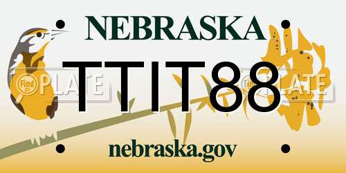TTIT88 Nebraska License Plate