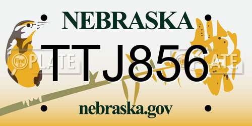 TTJ856 Nebraska License Plate