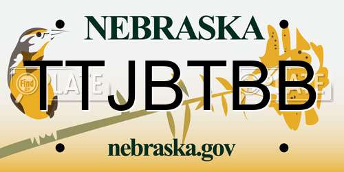 TTJBTBB Nebraska License Plate