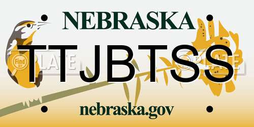 TTJBTSS Nebraska License Plate
