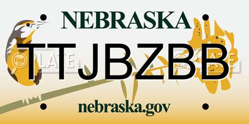 TTJBZBB Nebraska License Plate