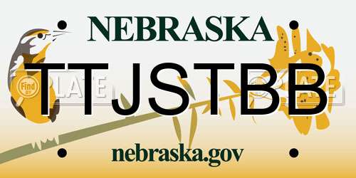TTJSTBB Nebraska License Plate