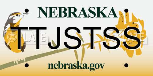 TTJSTSS Nebraska License Plate