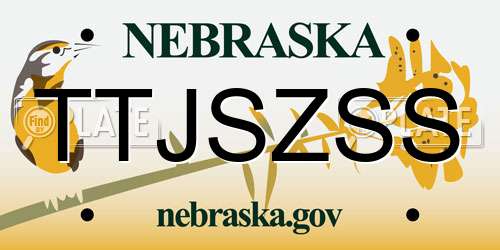 TTJSZSS Nebraska License Plate