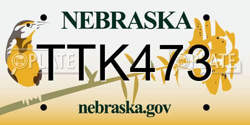 TTK473 Nebraska License Plate
