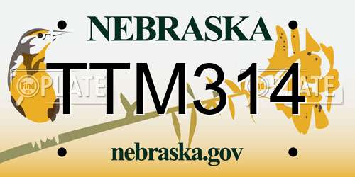 TTM314 Nebraska License Plate