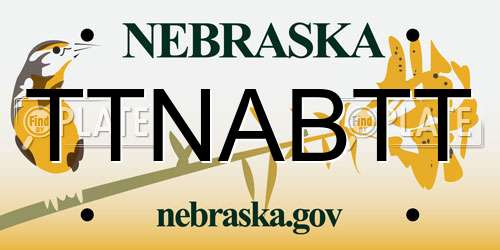TTNABTT Nebraska License Plate