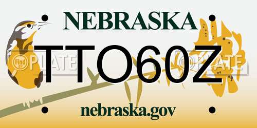 TTO60Z Nebraska License Plate