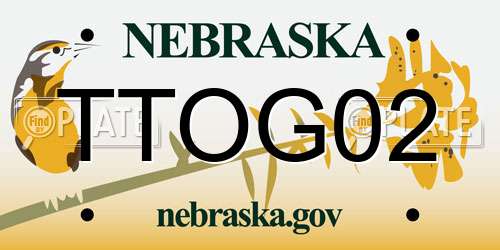 TTOG02 Nebraska License Plate