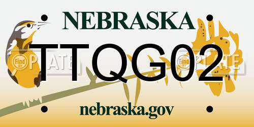 TTQG02 Nebraska License Plate