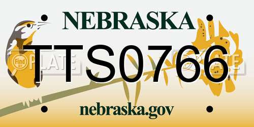 TTS0766 Nebraska License Plate