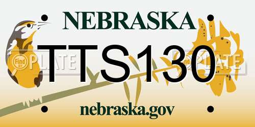 TTS130 Nebraska License Plate