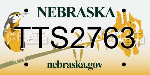 TTS2763 Nebraska License Plate