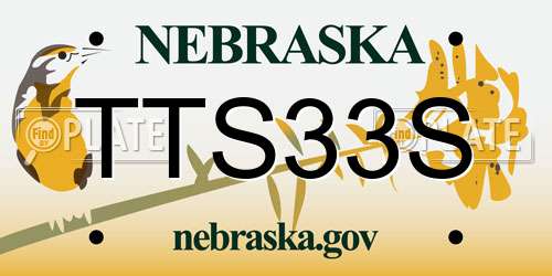 TTS33S Nebraska License Plate
