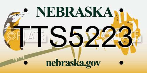 TTS5223 Nebraska License Plate