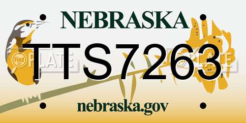 TTS7263 Nebraska License Plate