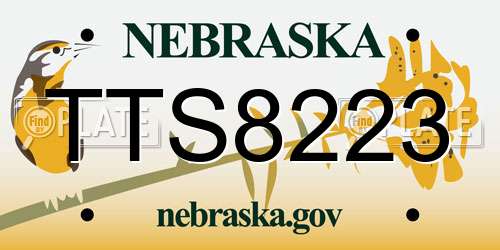 TTS8223 Nebraska License Plate