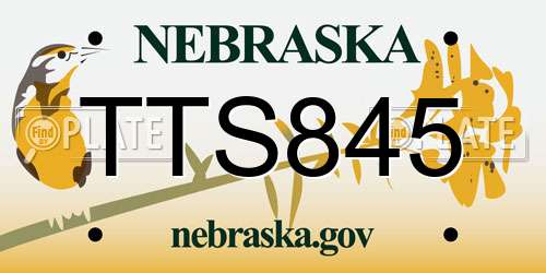 TTS845 Nebraska License Plate