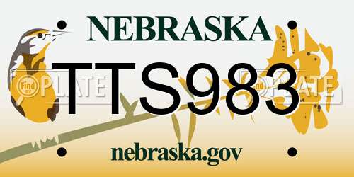 TTS983 Nebraska License Plate