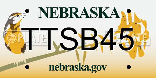 TTSB45 Nebraska License Plate