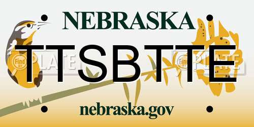 TTSBTTE Nebraska License Plate