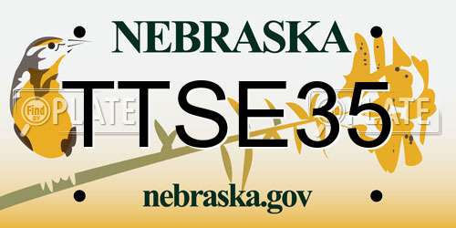 TTSE35 Nebraska License Plate