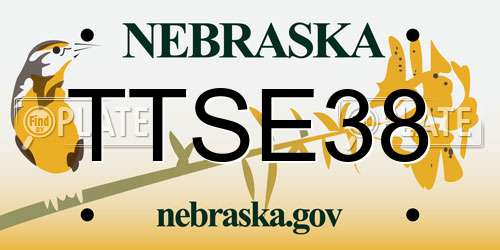 TTSE38 Nebraska License Plate