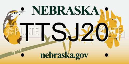 TTSJ20 Nebraska License Plate