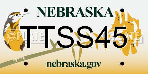 TTSS45 Nebraska License Plate