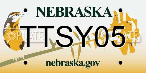 TTSY05 Nebraska License Plate