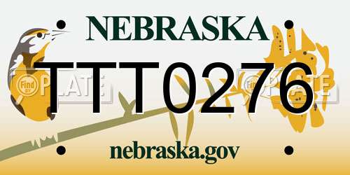 TTT0276 Nebraska License Plate