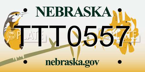 TTT0557 Nebraska License Plate