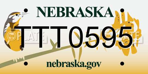 TTT0595 Nebraska License Plate