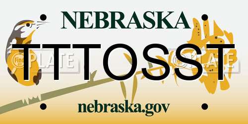 TTTOSST Nebraska License Plate