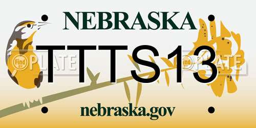 TTTS13 Nebraska License Plate