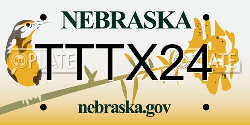 TTTX24 Nebraska License Plate