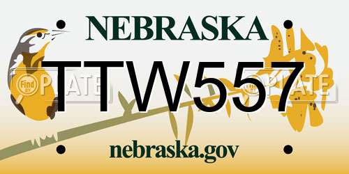 TTW557 Nebraska License Plate