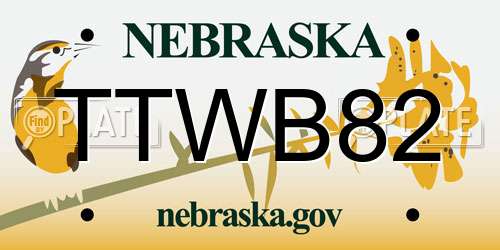 TTWB82 Nebraska License Plate