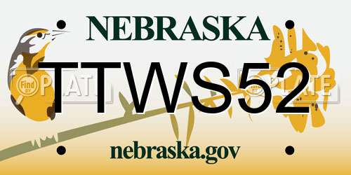 TTWS52 Nebraska License Plate