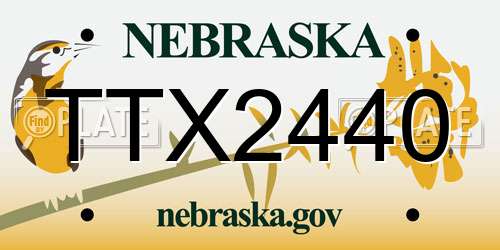 TTX2440 Nebraska License Plate
