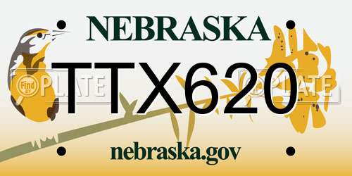 TTX620 Nebraska License Plate